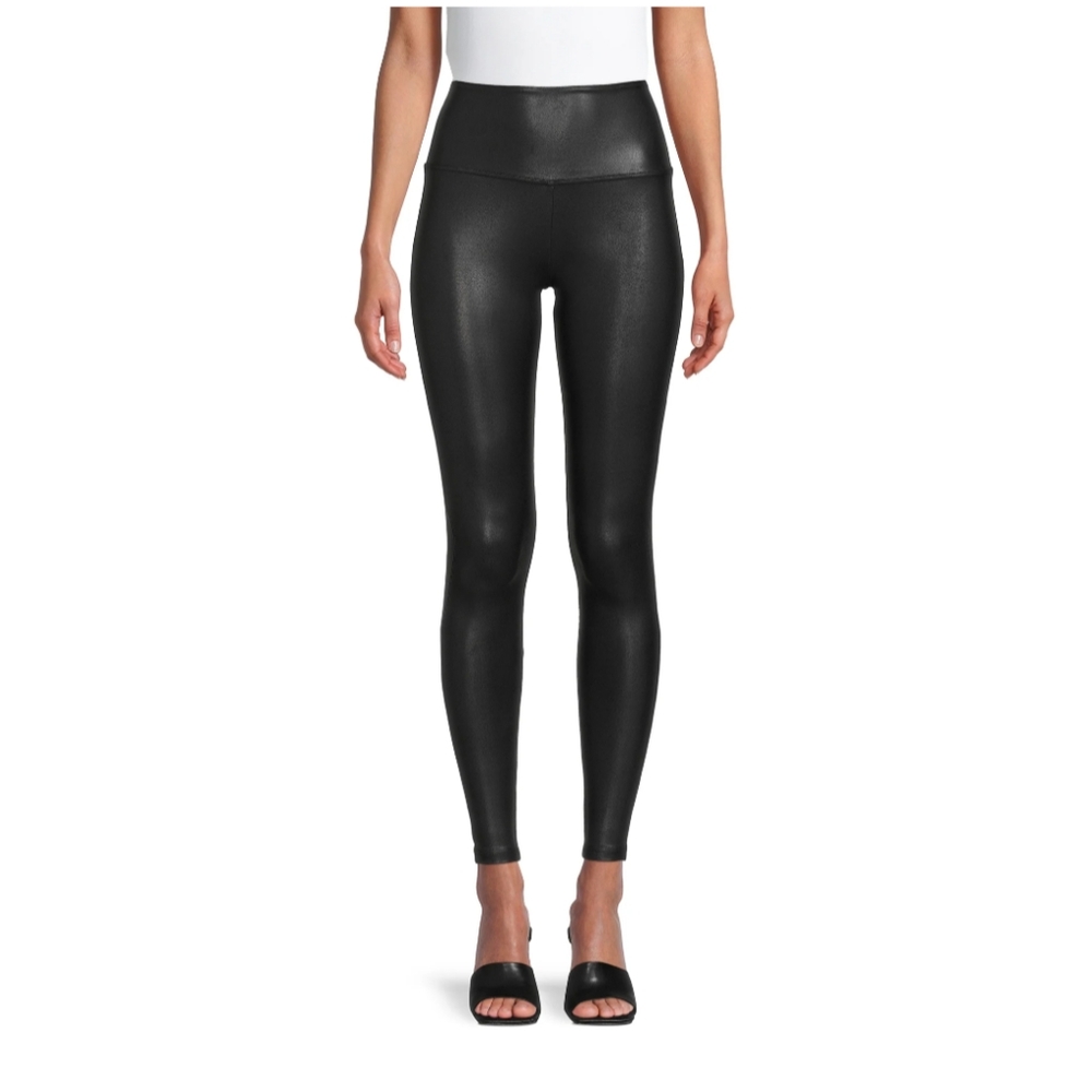 Time and Tru Women's Size XXXL (22) Faux Leather Leggings Black High Rise Skinny
